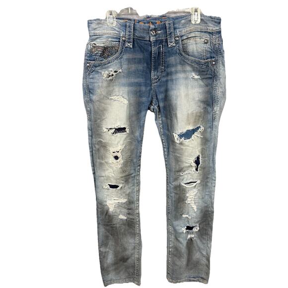 Rock Revival Other - Rock Revival Men’s Jeans Jayshi Alt Straight 34 Distressed Grunge Skater Street